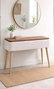 Hanah Home Sole - Aparador Blanco con Tela Teddy